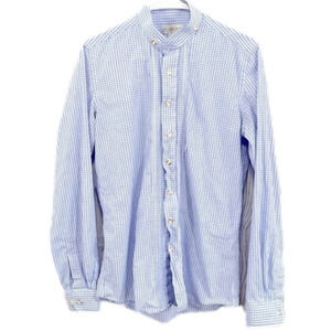 𝅺ALMSACH Small Blue & White Gingham Dress Shirt